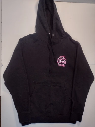 A BATHING APE (BAPE) Felpa con cappuccio pullover nero anti social club x frammento unisex taglia small