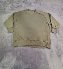 Aerie Womens Sz S Ribbed Knit Oversized Sweater Olive Slouchy Coastal Preppy C16
