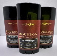 Bath  Body Works Bourbon For Men Antiperspirant Deodorant 2.7 Oz x3