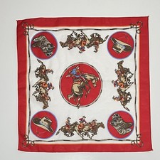 Vintage Western Cowboy Rodeo Horse USA Cotton Blend Bandana Scarf