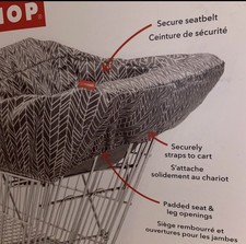 Skip Hop Take Cover Shopping Cart High Chair Cover Baby Seat Feathered Grey