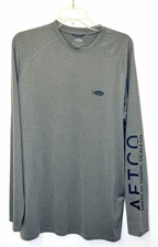 AFTCO Samurai Sun Protection Long Sleeve Shirt / Steel Heather / Men’s Large