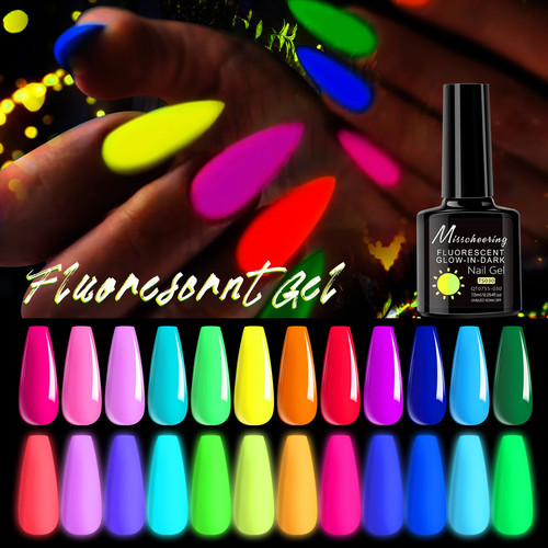 7.5ml Fluorescent Glow In Dark Gel Nail Polish Summer Neon Semi Permanent Soak