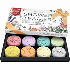 Shower Steamers Aromatherapy Birthday Gifts 8 Count Pack of 1 , Cream White