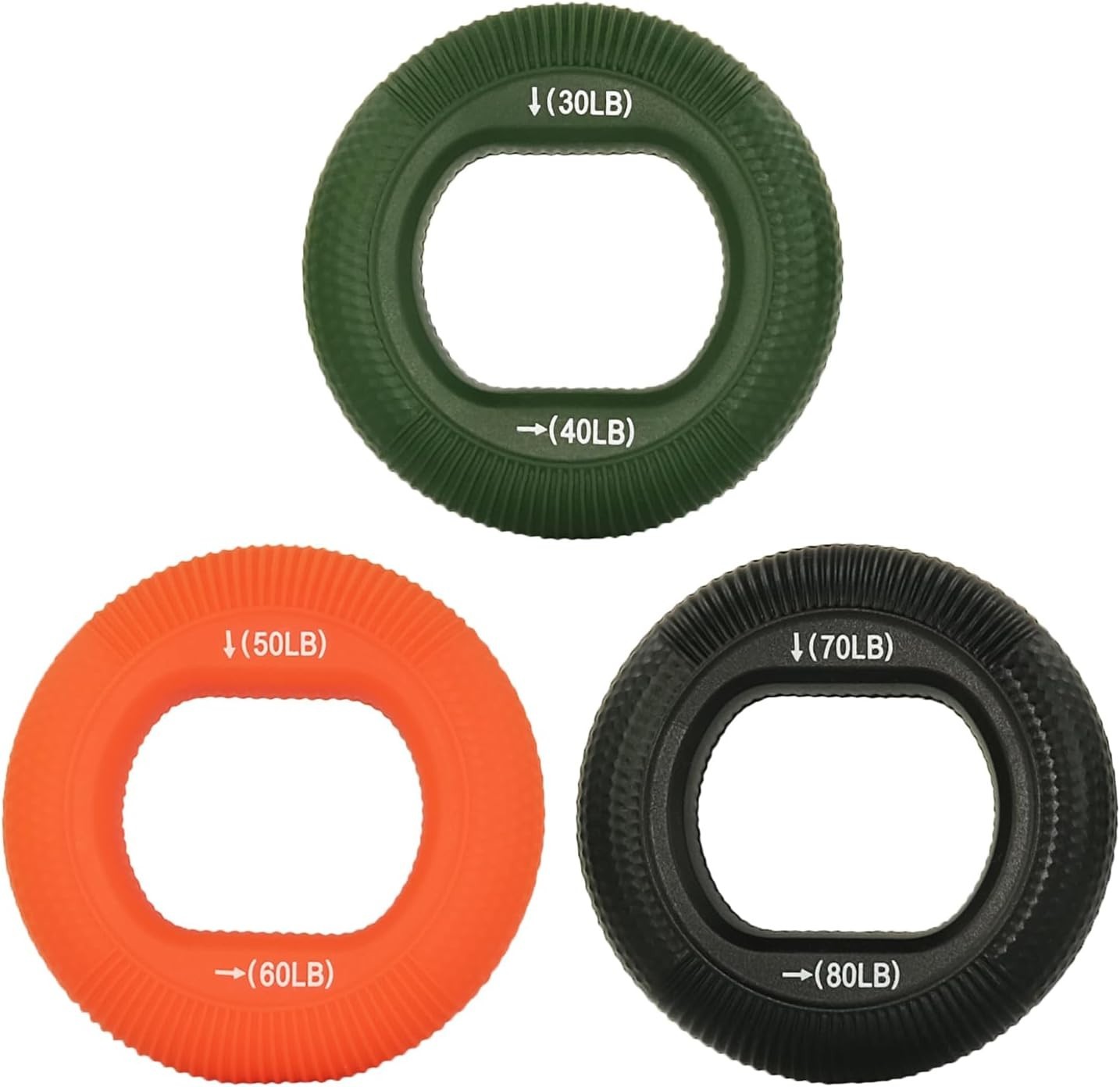 Grip Strength Trainer, Hand Gripper Strengthener 30-80 Lbs Silicone Trainer Ring