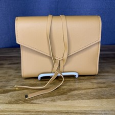 Glass Ladder Co Katherine Tech Organizer Honey Vegan Leather Tie Clutch