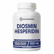 Immortal Herbs Diosmin Hesperidin 1000mg  150 Vegan Capsules Vein Support