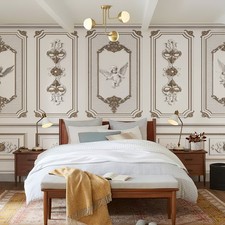 Grey Rococo European Self-adhesive Angel Mural 375cmx280cm Living Room Decor Grey Rococo European Self-adhesive Angel Mural 375cmx280cm Living Room Decor - Image 1