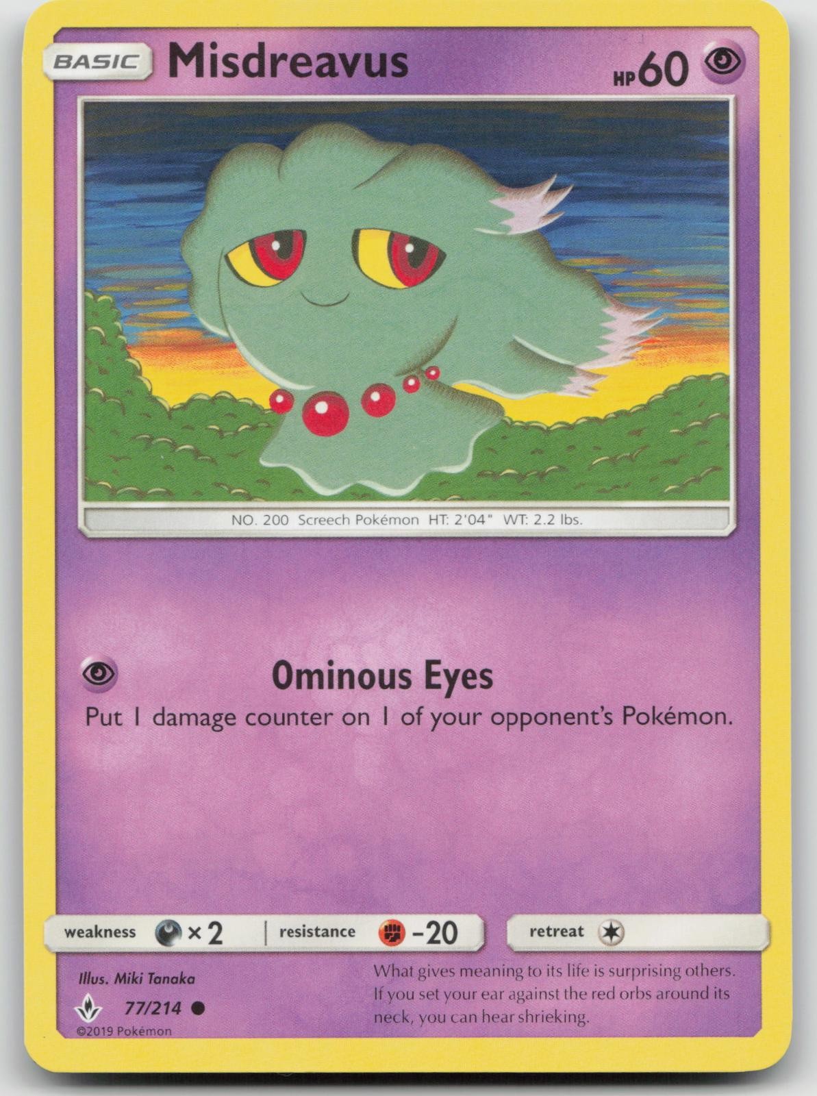 Misdreavus 77/214 Common Unbroken Bonds Pokemon Near Mint