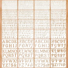 1/3, 1/2, 3/4, 1, 2 Inch Letter Stencils for Painting, 28 Pack Reusable Plast...