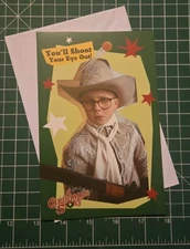 1x Christmas Story Leg Lamp Holiday Greetings Christmas Card + Envelope Eye Out