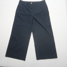 Ann Taylor Womens Wide Leg Crop Dress Pants Size 18 Tall Dark Blue Trousers