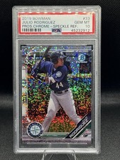 2019 Bowman Julio Rodriguez Prospects Chrome 1st Speckle Refractor 174/299 Psa10