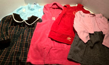 6 Piece Vintage Baby Girls 3 Dresses 1 Jumper 1-2 Pce Dress EUC 12 Months