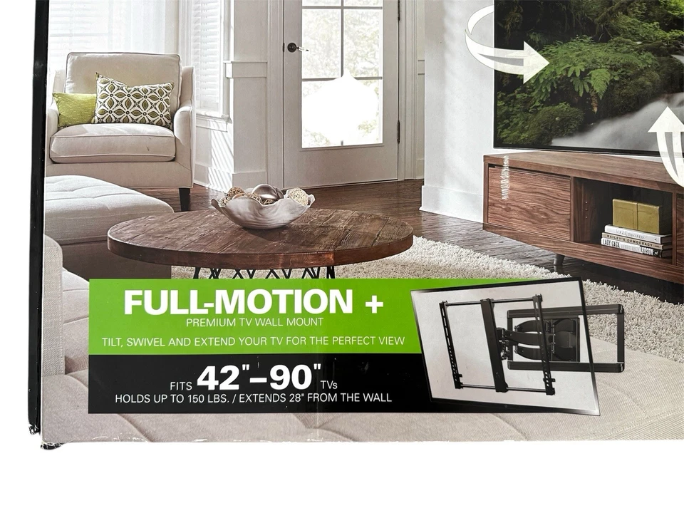 Sanus Premium Full Motion TV Wall Mount for 42"-90" TVs Up to 150 lbs. BLF228-B1 - Image 2 of 4