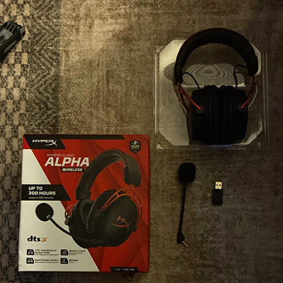 HyperX Cloud Alpha Wireless Headset Wireless USB Headband Boom Mic Black/Red
