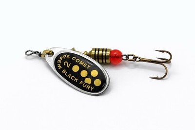 Mepps Comet Black Fury 2 Spinner Silber Schwarz Geld