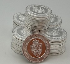 Roll Of 50 1/10 .999 Fine Silver (5 OZ) St.Helena Guinea Round East India  2020