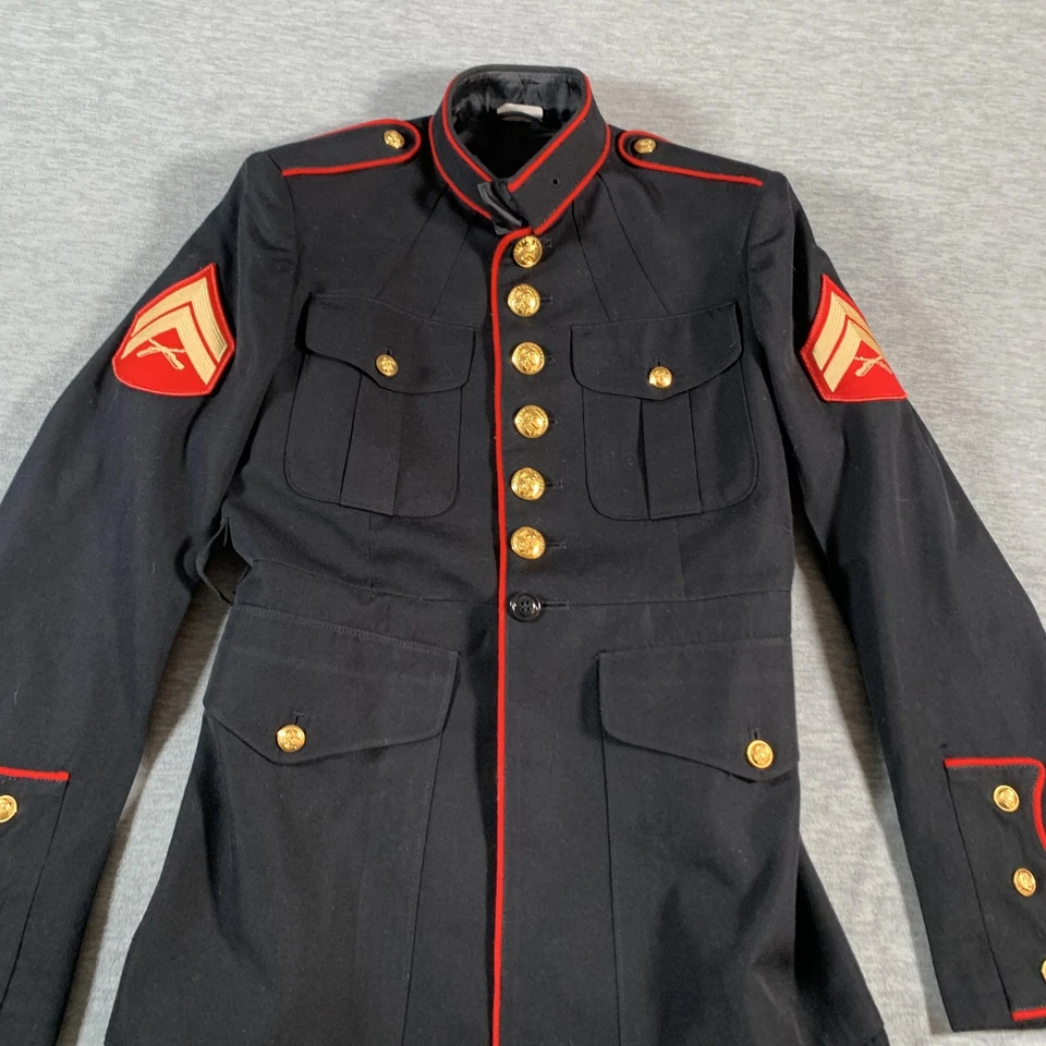 Abrigo Azul Vestido USMC De Colección Para Hombres 39S Sargento Polilana Chaqueta Militar Años 90 Foto 2 de 4