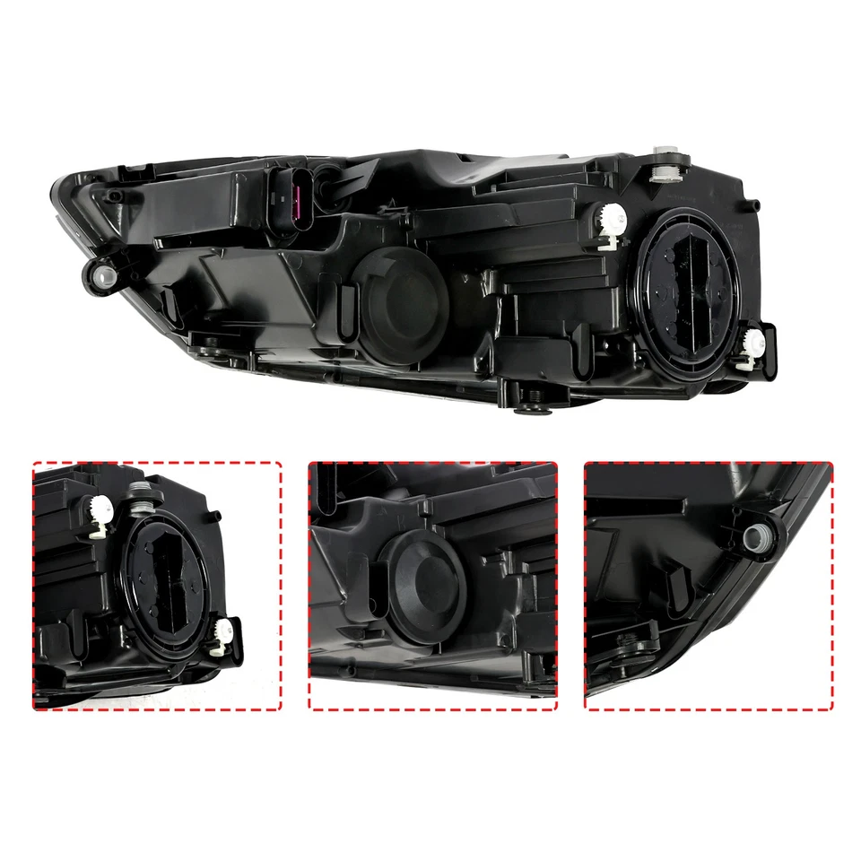 For Volkswagen Jetta 2011-2018 Halogen Chrome Amber Headlights Assembly Pair Foto 3 de 4