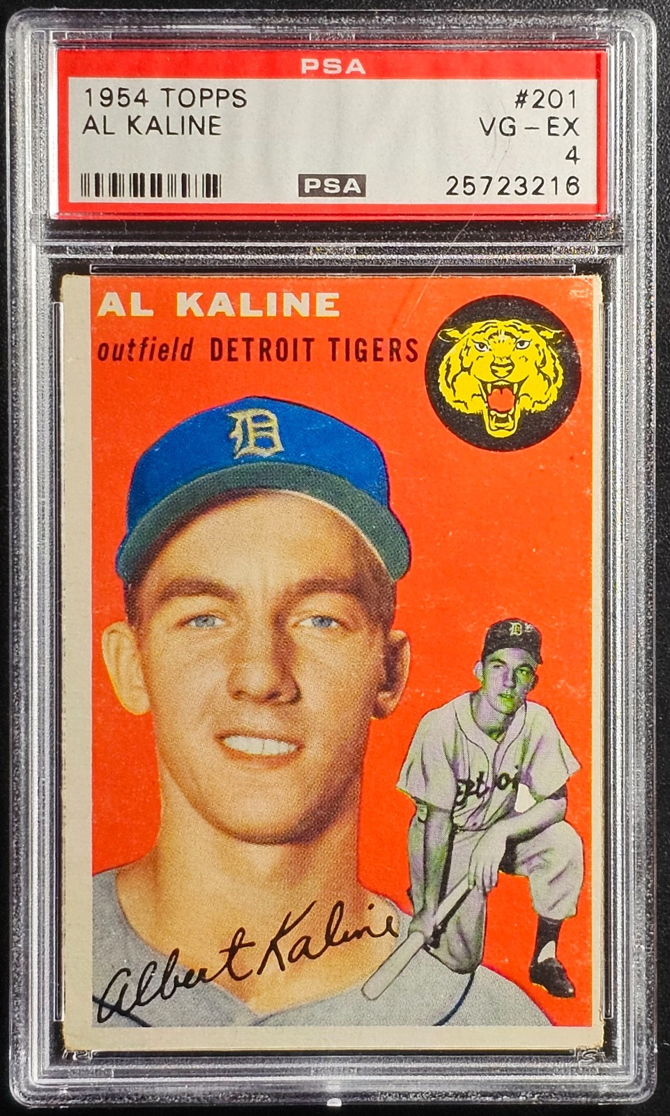 1954 TOPPS #201 AL KALINE, PSA GRADED 4 VG-EX, CERT #25723216