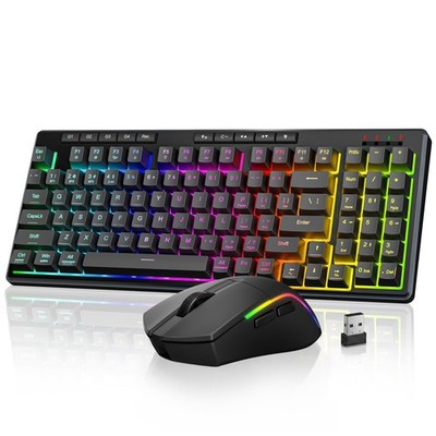 S156 Wireless Keyboard and Mouse with Tri-Mode, Mechanical Feel Keyboard and ...