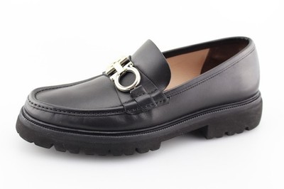 Salvatore Ferragamo Authentic Mens Black Leather Loafer Shoes Size 9 EE s-l400.jpg main image 3