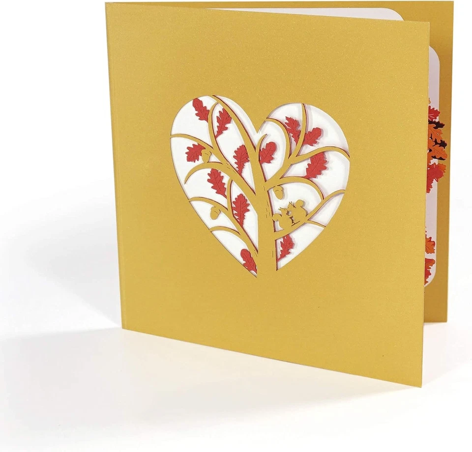 CUTPOPUP Ardilla Pareja Corazón Árbol Pop Up Tarjeta Aniversario, Boda Foto 4 de 4