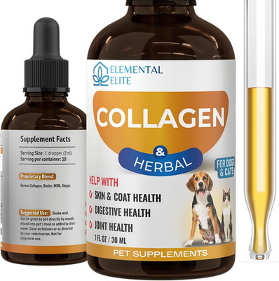 Liquid Collagen for Dogs and Cats, Skin & Coat Supplement, Itch Relief, Joint &