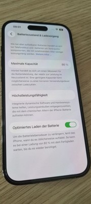 Apple, Iphone 14 Pro 128 GB Schwarz, Batteriekapazität 86%