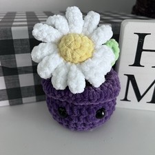 Crochet Daisy Flower in Pot Handmade by Petunias Plushie Patch