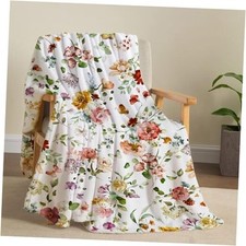 Flowers Throw Blanket Botanical Floral Throw Blanket Ultra 60" 80" Watercolor