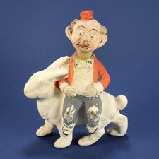 1890s-1900s Happy Hooligan Character Easter Rabbit Antique Chalk Candy Container