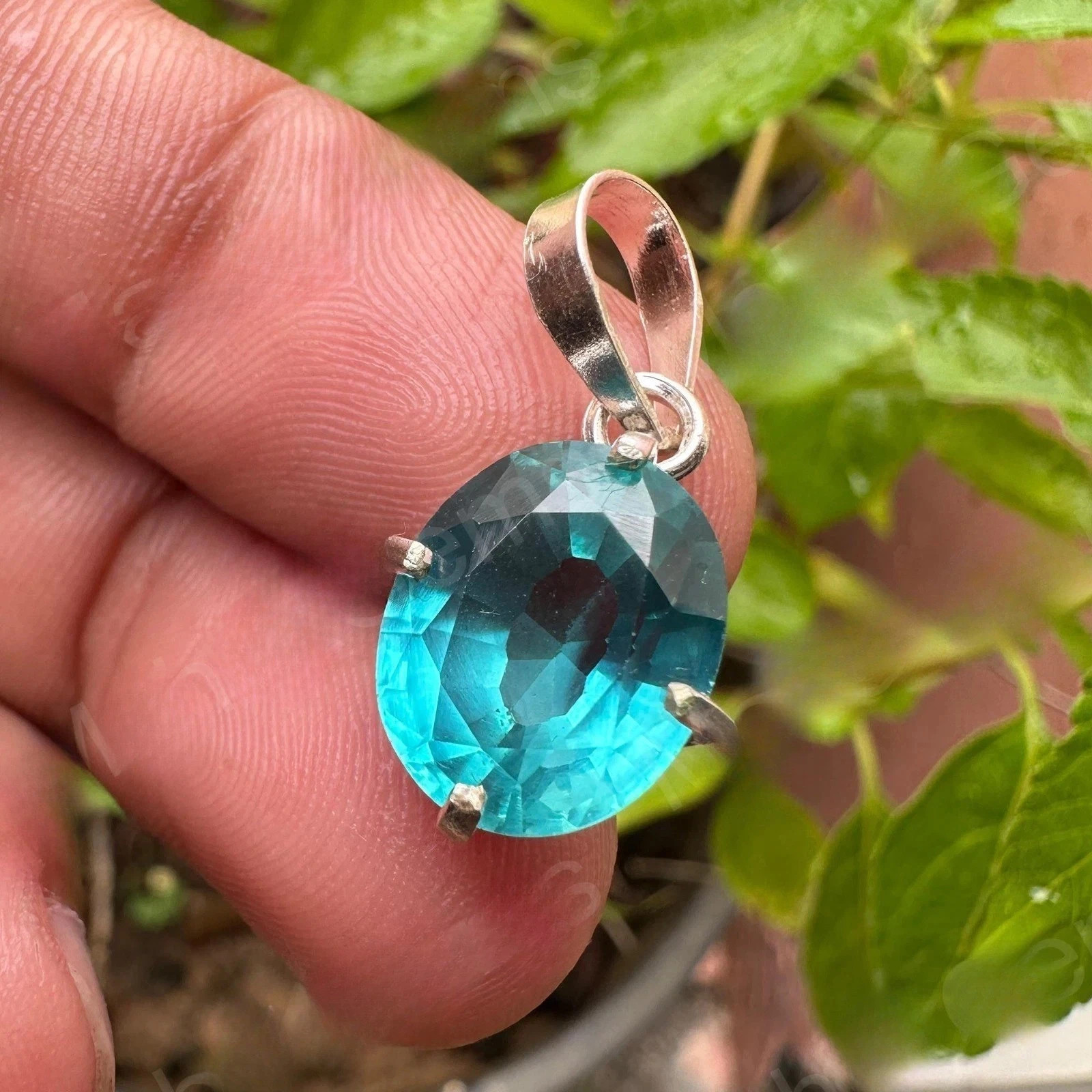 Certified 15 Ct Natural Paraiba Tourmaline In 925 Silver Pendant Loose Gemstone