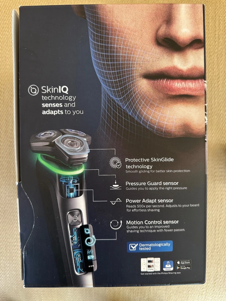 NIB: Philips 9000 Series Wet & Dry Electric Shaver SkinIQ EU Plug and Adapter - Image 4 of 4