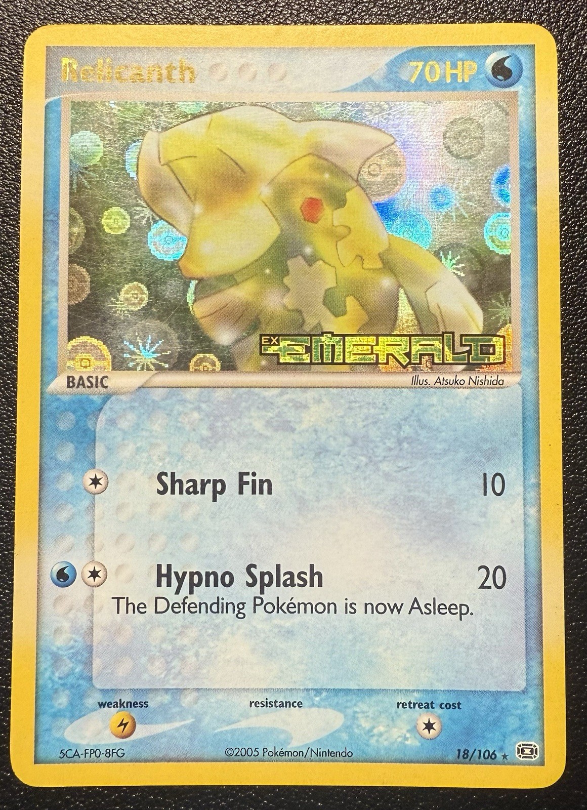 Pokemon TCG Relicanth 18/106 ex Emerald Reverse Stamped Holo LP