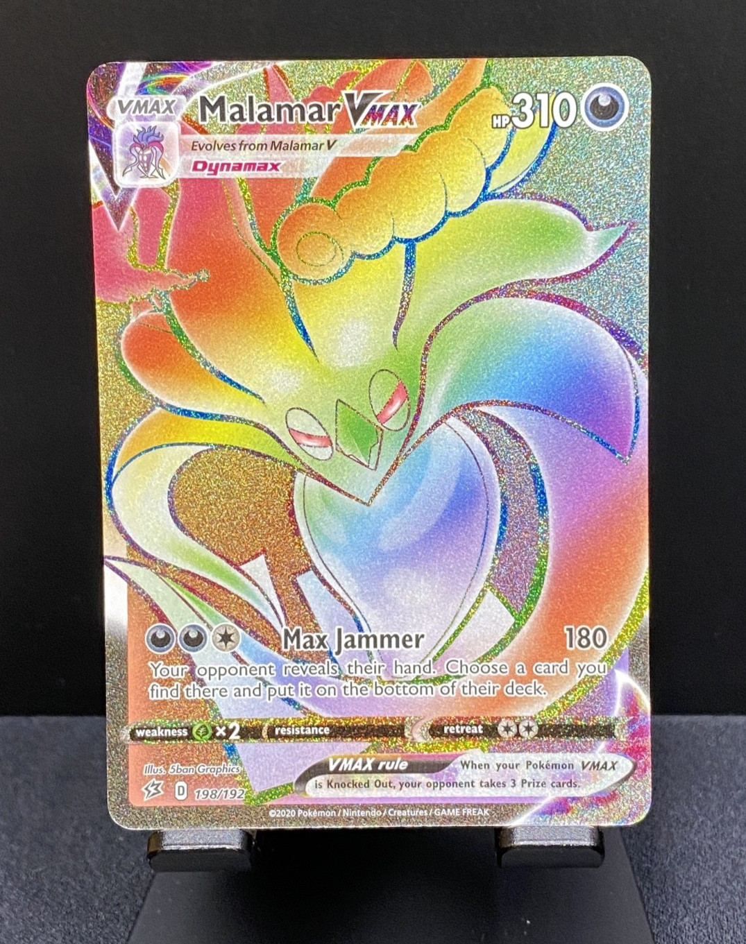 Malamar VMAX Secret Rare SWSH02: Rebel Clash 198/192 NM Rainbow Card Pokemon TCG
