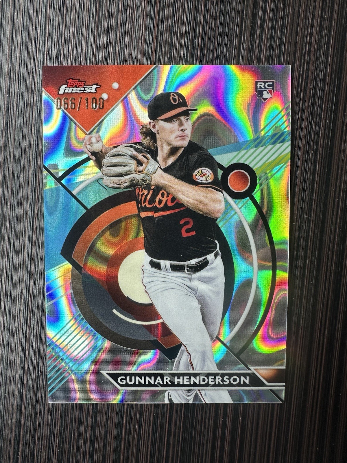 GUNNAR HENDERSON 2023 TOPPS FINEST LAVA REFRACTOR RC #100 066/100 ORIOLES