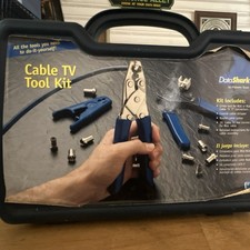 Paladin Tools Cable TV Tool Kit Crimpers Strippers Connectors Blue