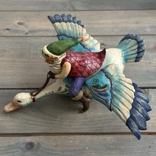 JIM SHORE Santa Takes Flight 4002289 2005 Enesco Figurine Heartwood Topper