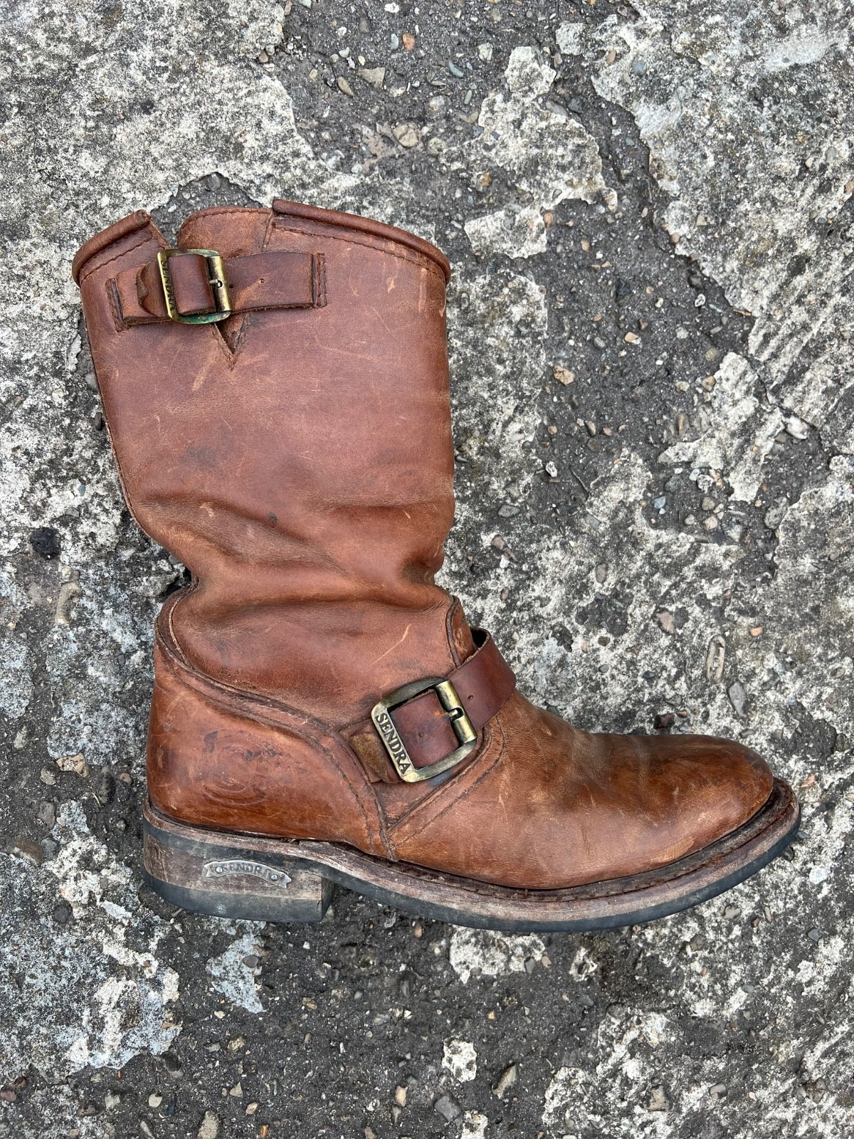 SAOLA 2944 Sendra Engineer Biker Boots Evolution stivali in pelle con suola in gomma taglia 6