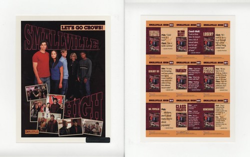 2002 Inkworks Smallville Season 1 Uncut Sheet 29/250 Smallville High Puzzle 1d7a - Picture 3 of 3