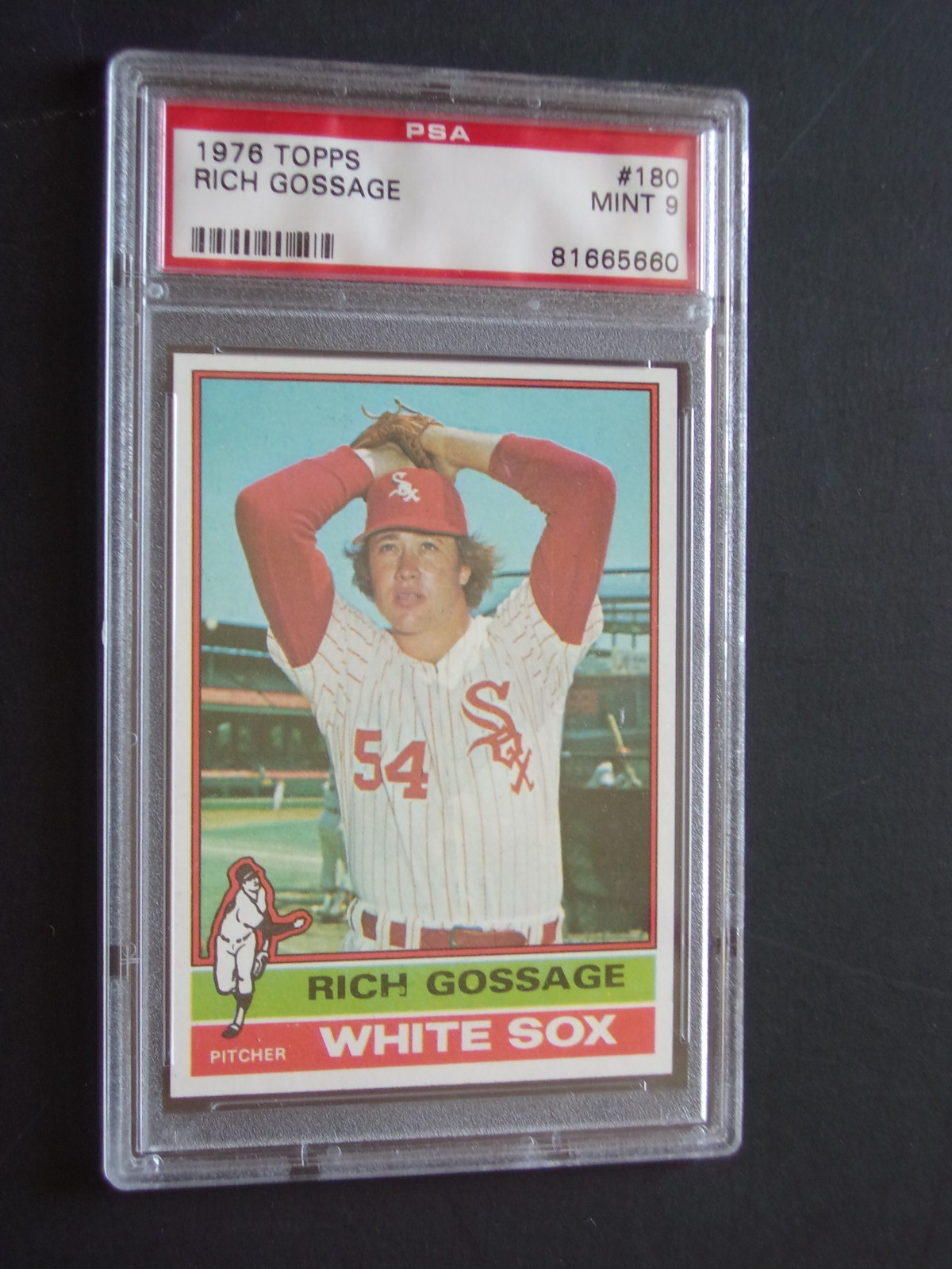 1976 Topps Baseball, Rich Gossage, Chicago White Sox, Card# 180, PSA-9