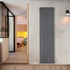 Designer Vertical Oval Column Tall Upright Central Heating Radiator Anthracite