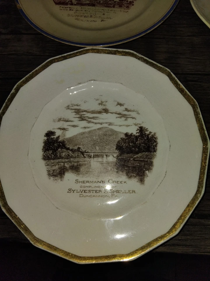 Placas publicitarias antiguas Duncannon Pa "Felicitaciones de Silvestre S. Scheller" Foto 4 de 4