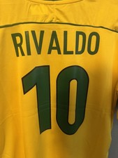 Brazil National Team Nike Jersey – Rivaldo #10 – Yellow/Green – Size M/L