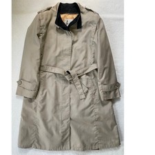 Misty Harbor Womens 14 Reg Trench Coat Beige Vintage Belted ILGWU Made in USA