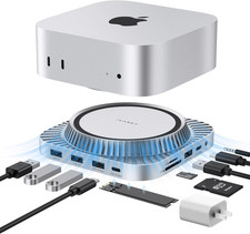 13-In-1 Mac Mini M4 Dock, Ultra Docking Station Stand with M.2 Nvme SSD Enclosur