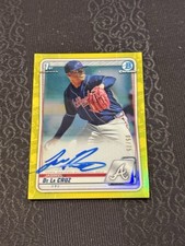 Jasseel De La Cruz 2020 Bowman Chrome Yellow Refractor Auto Autograph #5/75