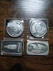 4-1oz 999 Silver Coca cola bar vintage One USSC bar.And two Cartoon celebrity